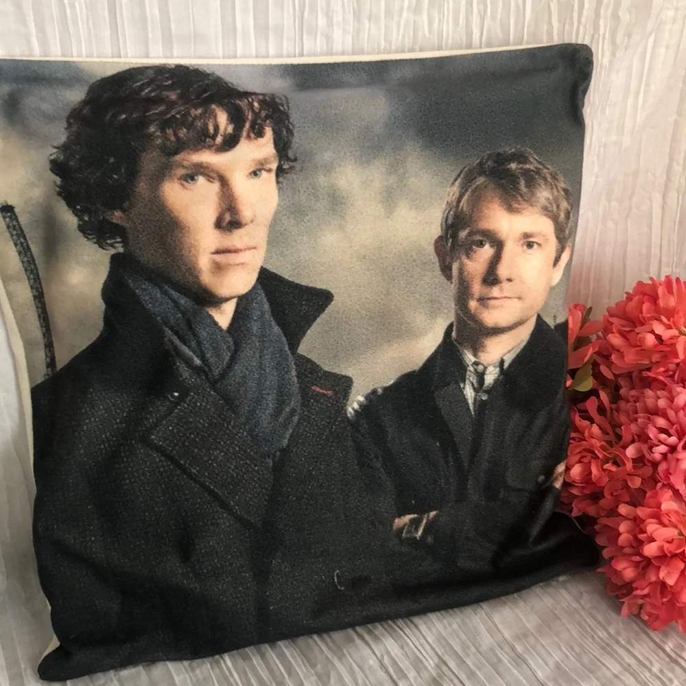 SHERLOCK HOLMES Benedict Cumberbatch Martin Freeman fan felt square pillow 15x15